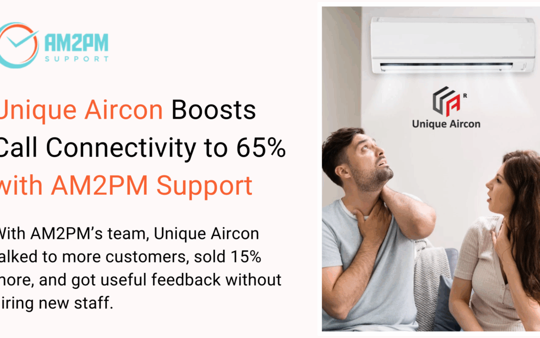 How Unique Aircon Boosted Call Connectivity To 65% and Conversion Rate By 15% Using AM2PM Support