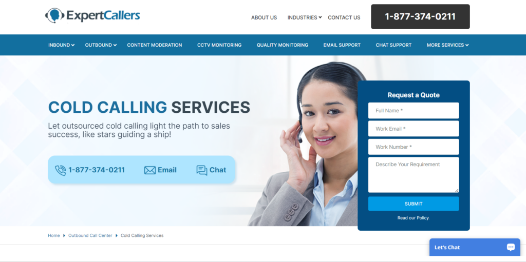 Expert Callers - Enhance cold calling services with expert reps