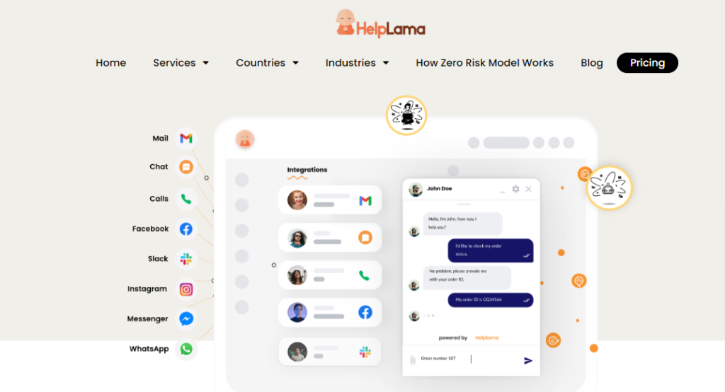 One of the best live chat outsourcing companies- HelpLama