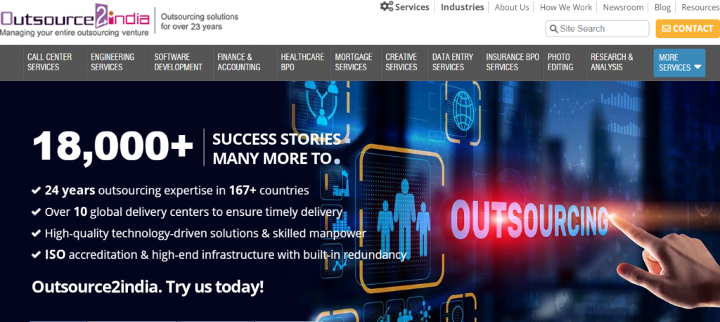 Outsource2india, one of the top chat process outsourcing companies