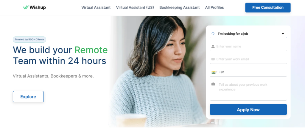 Wishup - virtual assistant company