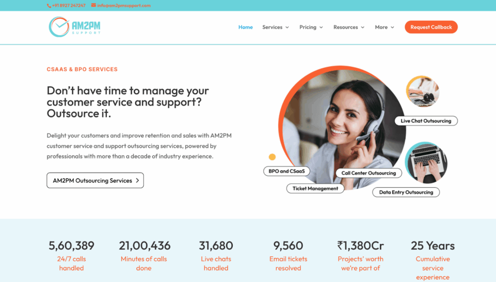 AM2PM Support of the best contact centre outsourcing companies in India.