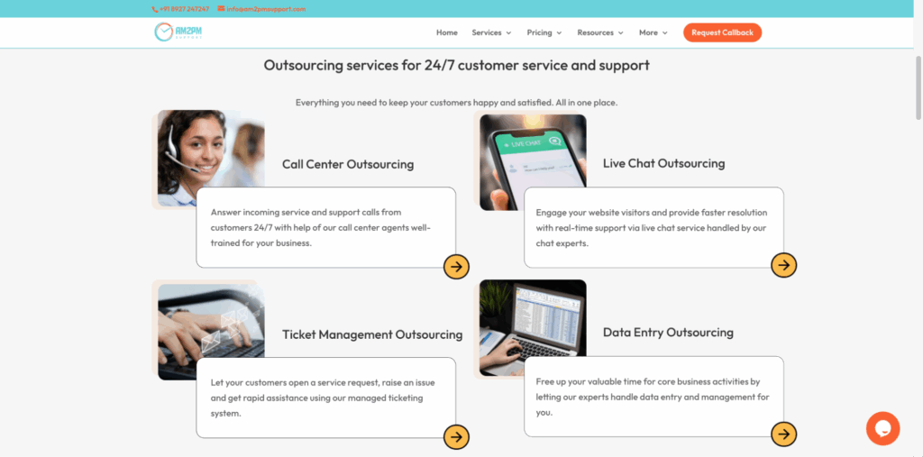 Partner with AM2PM Support for reliable contact centre outsourcing.