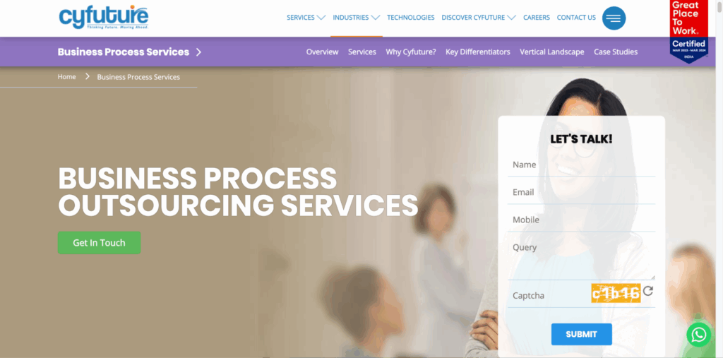 Cyfuture BPO is a contact centre outsourcing service provider.