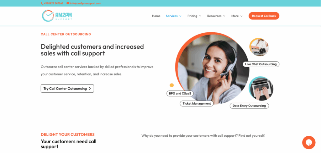 AM2PM Support team providing outsourced B2B telemarketing services in India.