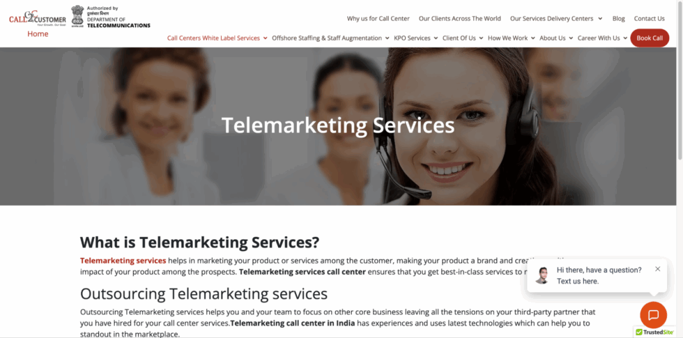 Call2Customers offers lead generation and appointment setting telemarketing services.