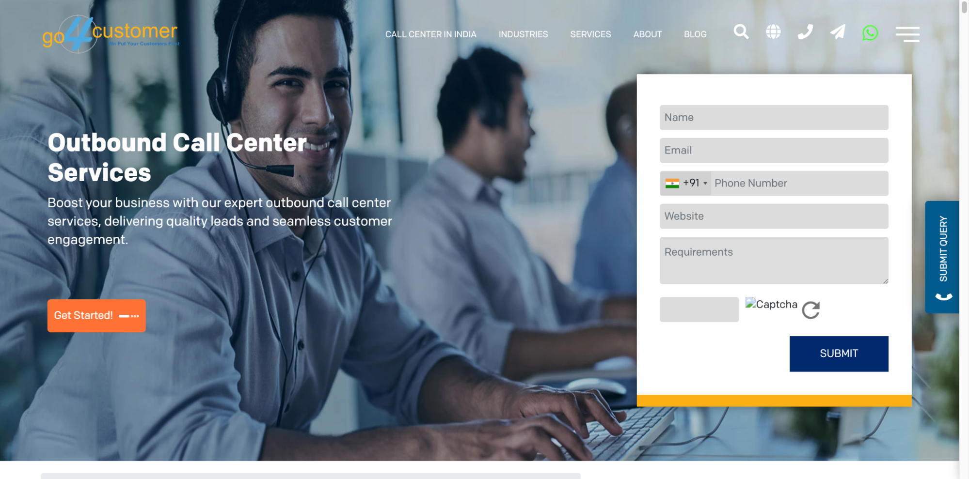 Go4Customer call center team managing enterprise outbound campaigns.