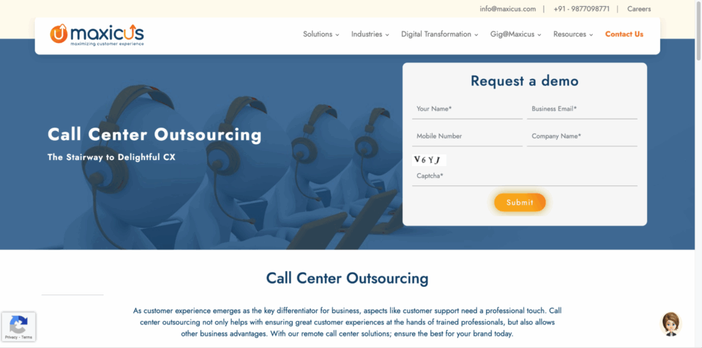 Maxicus team offering B2B telemarketing and customer support services in India.