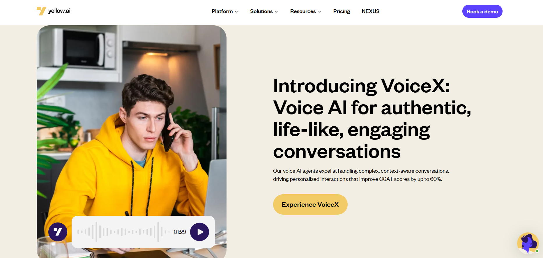 Yellow.ai voice agents for customer service helping businesses automate customer support and improve customer interactions.