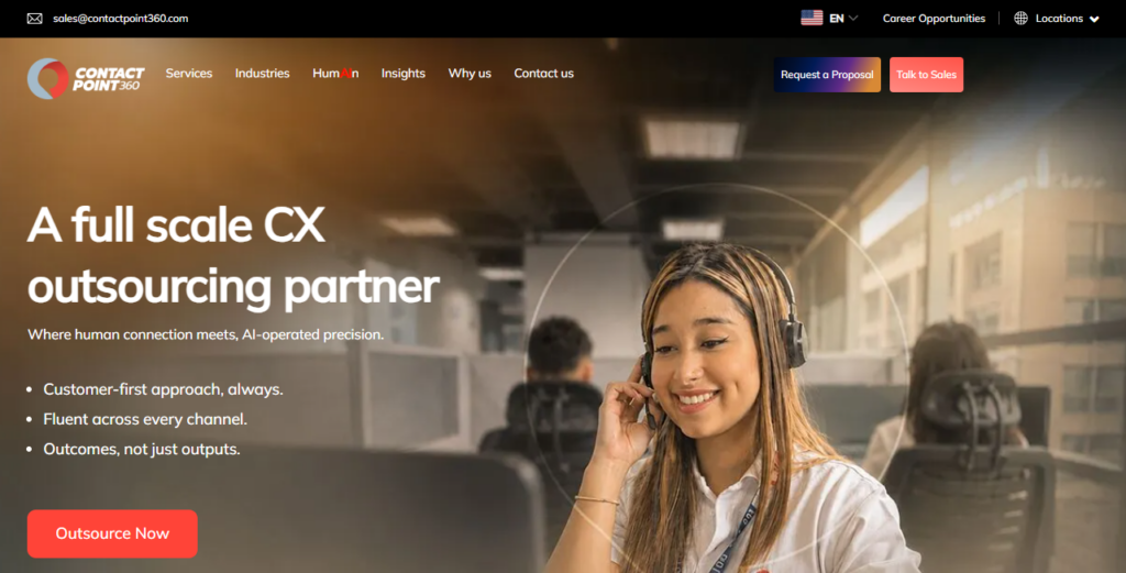 ContactPoint 360 offers tailored ecommerce call center services for global customer engagement.
