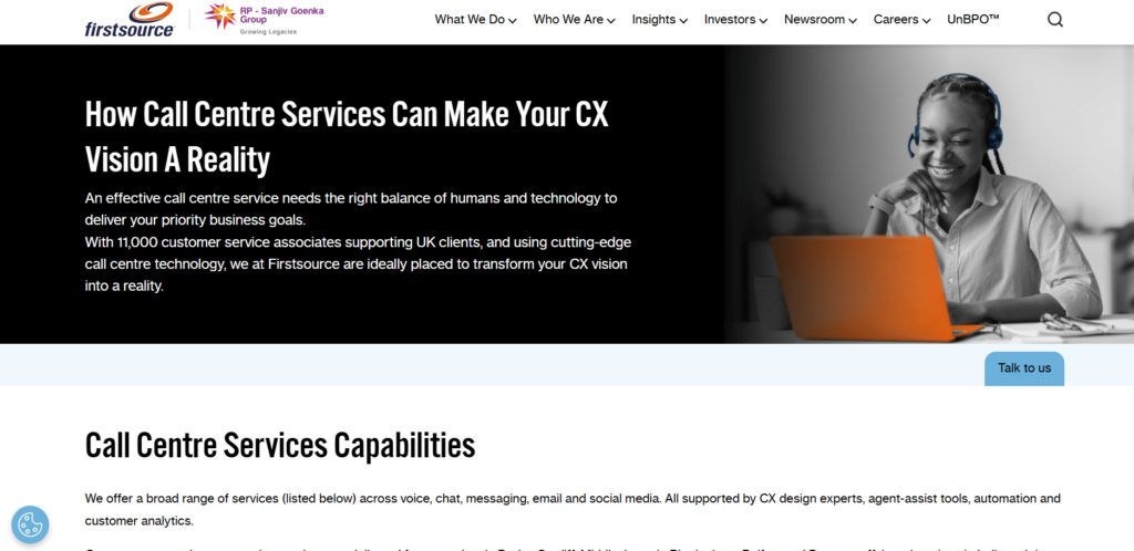 Firstsource Solutions ranks among leading medical call center companies serving healthcare organizations.