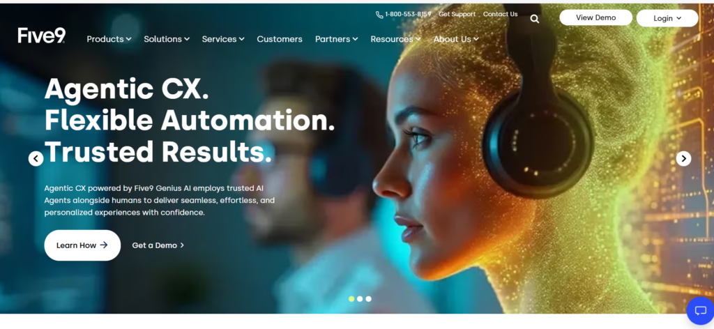 Five9 provides cloud-based AI call center software for customer service and support teams.