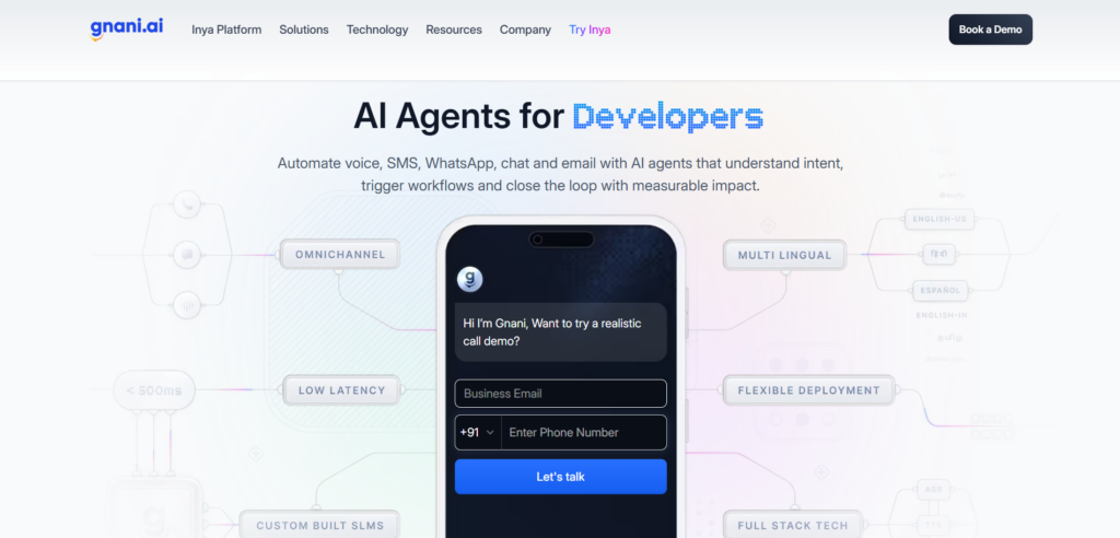Gnani.ai delivers AI-powered call center software for voice automation and customer support.