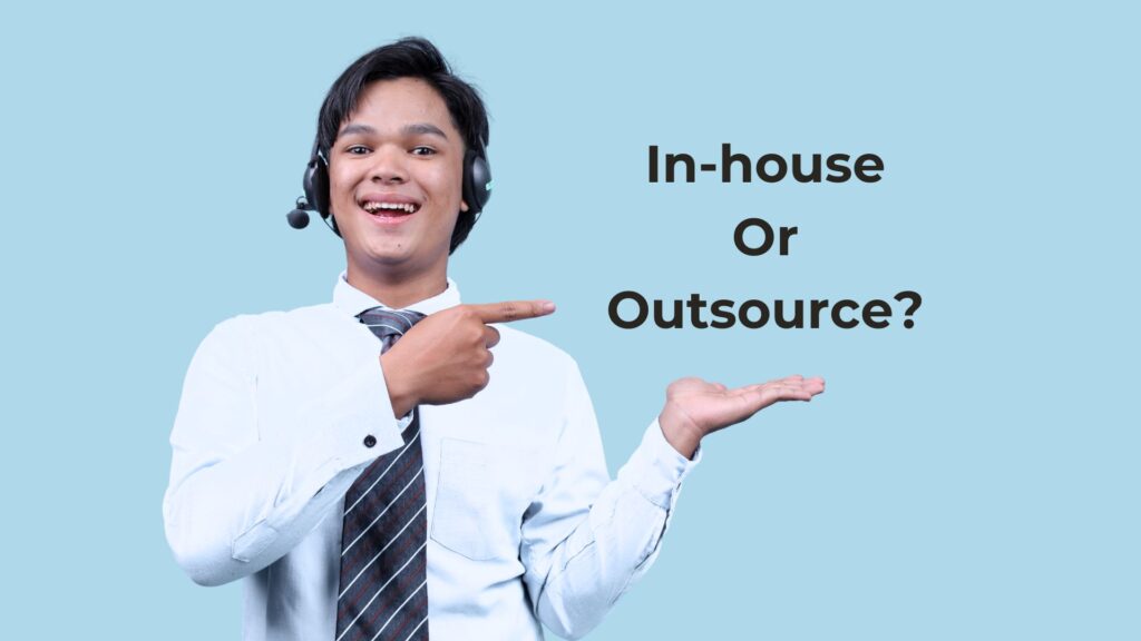 Comparison between in-house telemarketing teams and outsourced telemarketing services for business growth.