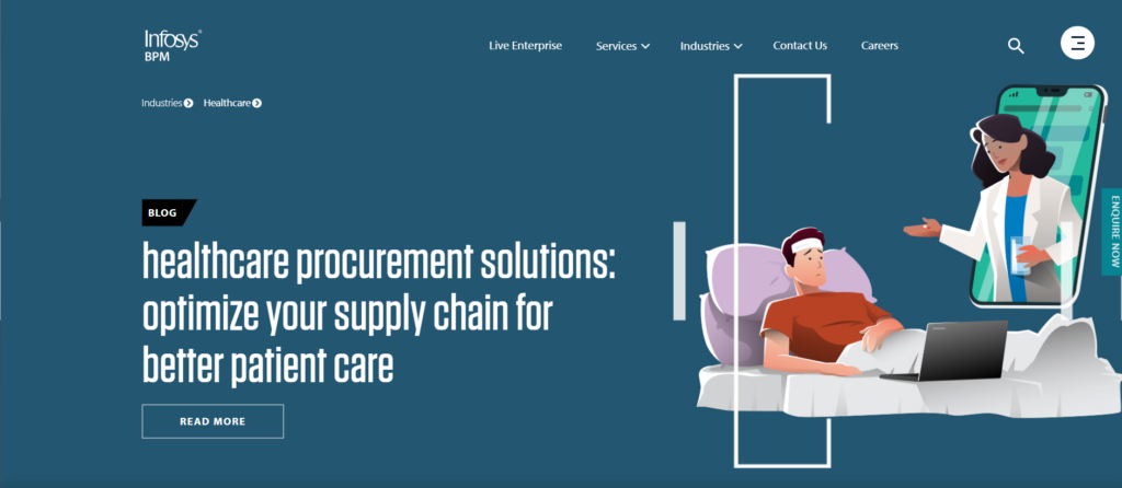 Infosys BPM provides healthcare call center solutions for patient communication and support.