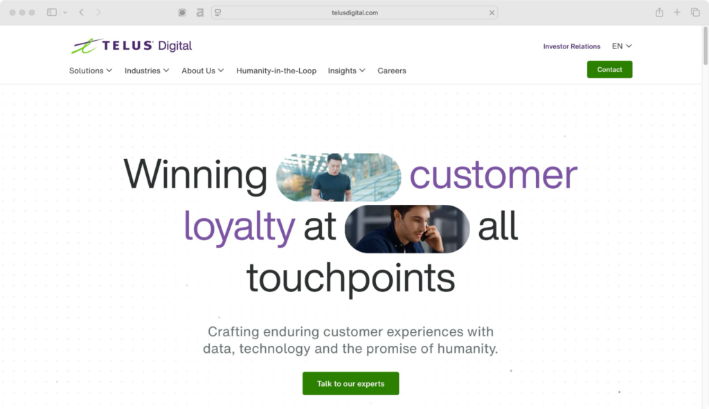 TELUS International provides scalable ecommerce call center support for global brands.