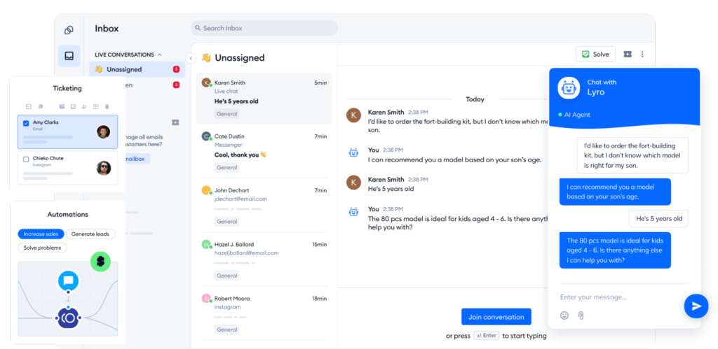 Tidio is a live chat software for ecommerce websites.