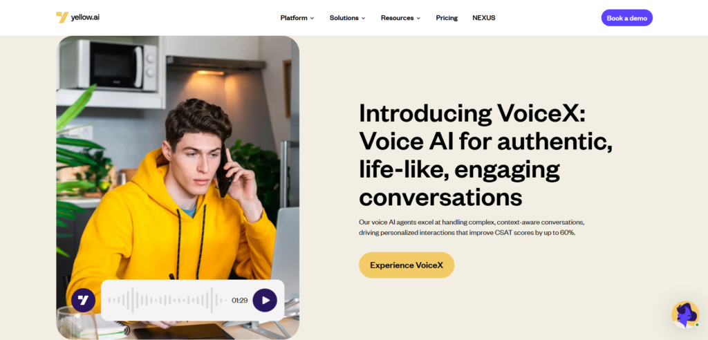 Yellow.ai offers conversational AI call center software for automated customer interactions.