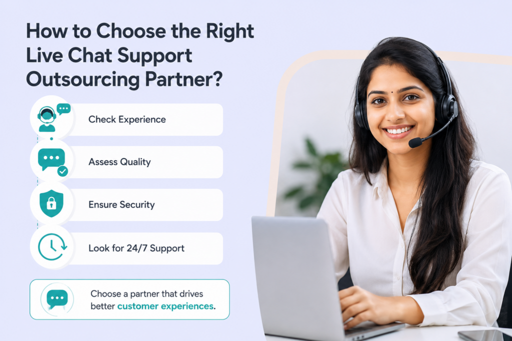 Checklist for choosing the right live chat support outsourcing partner.